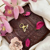 Vriksham Pear Shape  Gold-Toned kundan Jadau With White Septum Ring-J3887